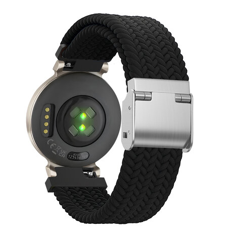 Bandz Bandz Garmin Lily 2 gevlochten nylon band (zwart)