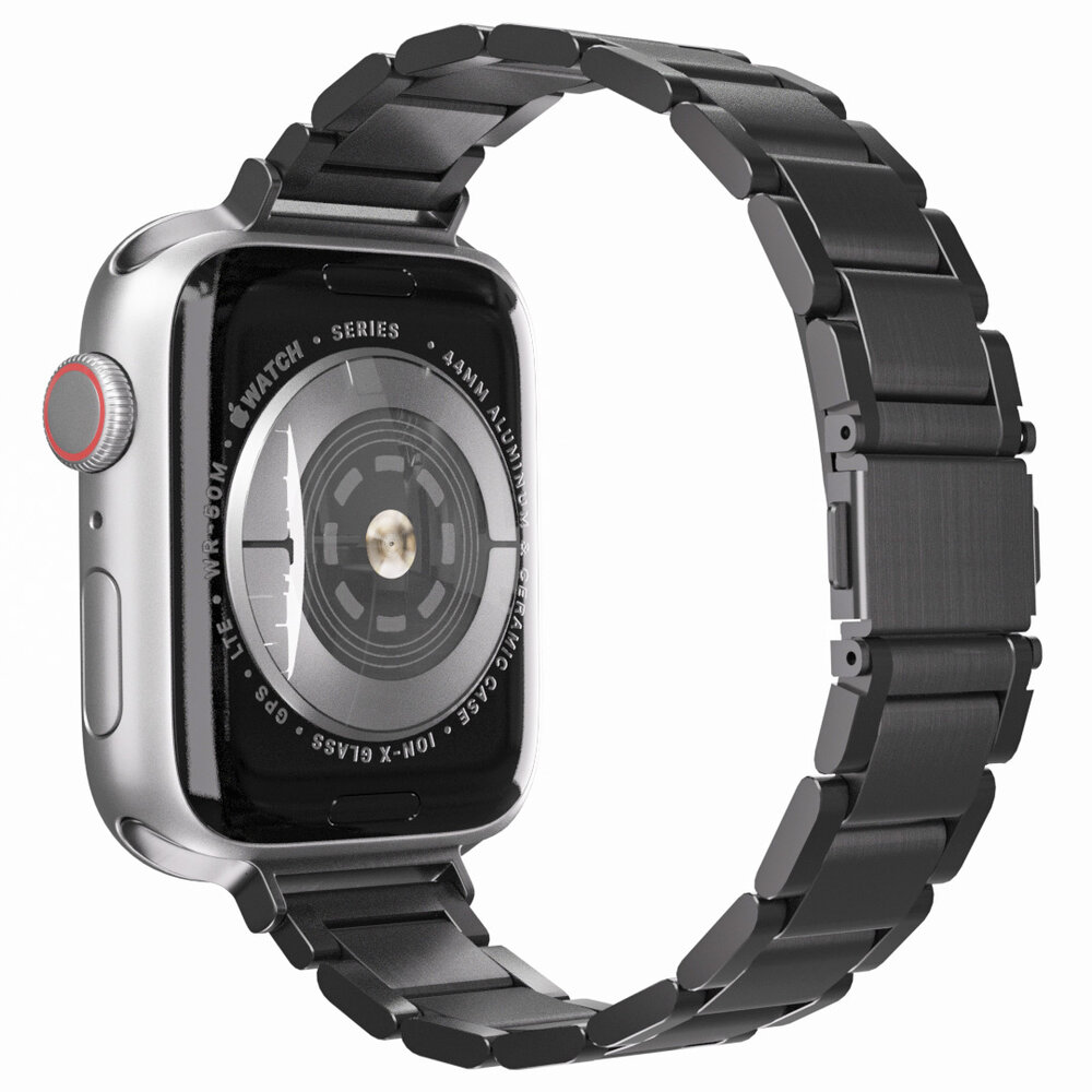 Strap-it® Strap-it Apple Watch luxe 'slim' metalen band (zwart)