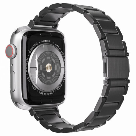 Strap-it® Strap-it Apple Watch luxe 'slim' metalen band (zwart)