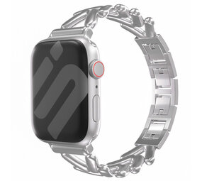 Strap-it® Apple Watch stalen V-type bandje (zilver)