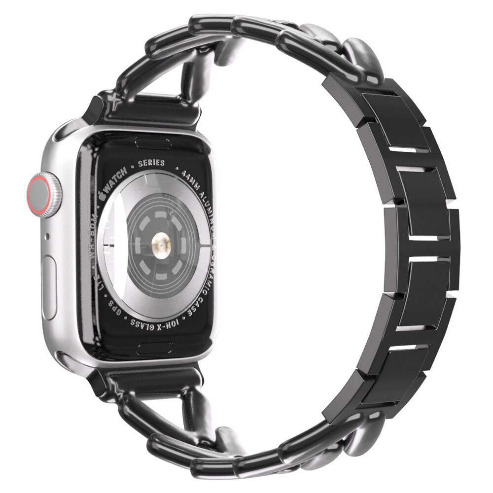 Strap-it® Strap-it Apple Watch stalen V-type bandje (zwart)