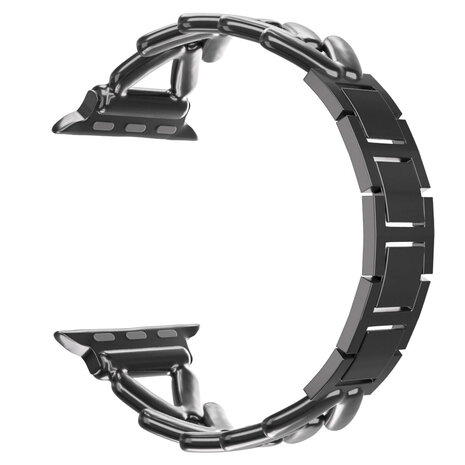 Strap-it® Strap-it Apple Watch stalen V-type bandje (zwart)