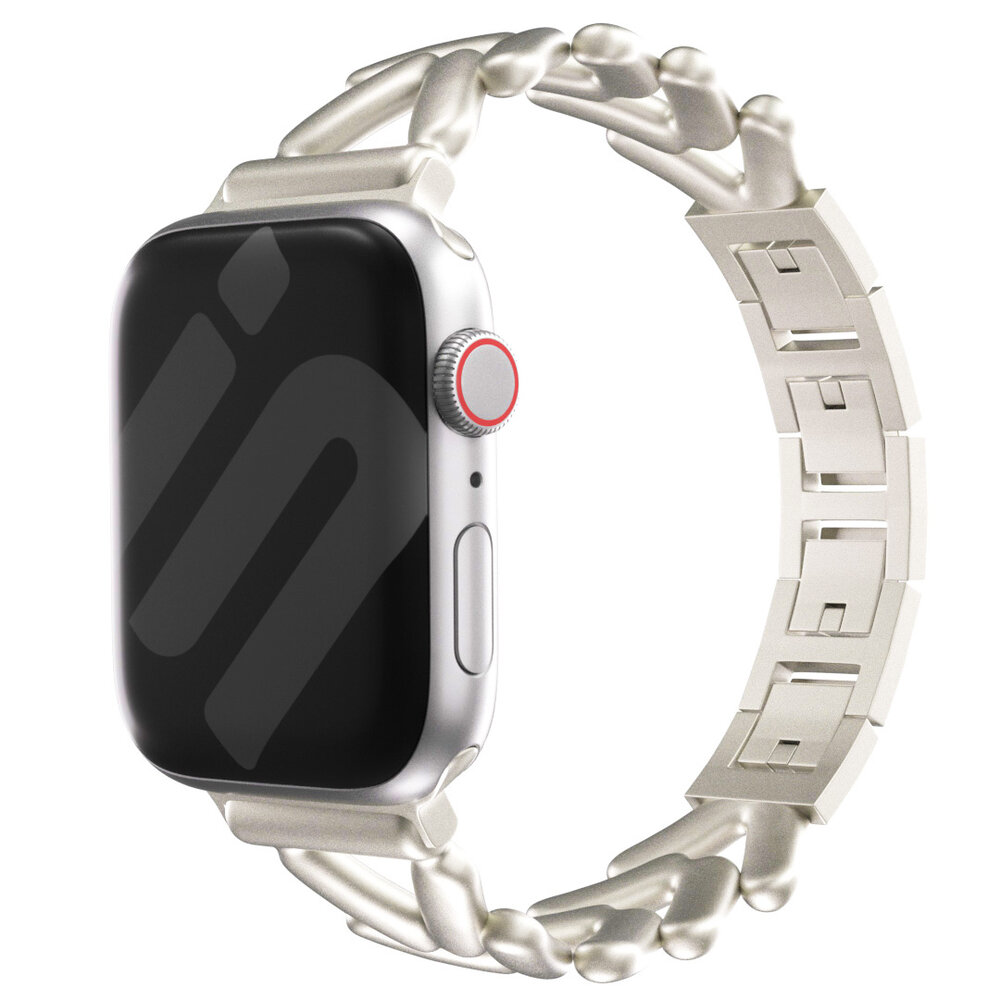 Strap-it® Strap-it Apple Watch stalen V-type bandje (sterrenlicht)