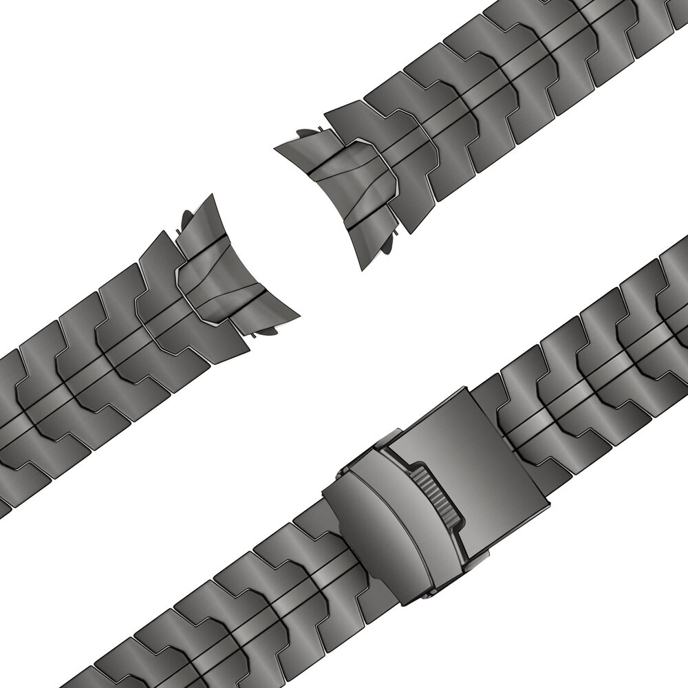 Bandz Bandz Samsung Galaxy Watch 5 44mm stalen band 'Iron' (grafiet)