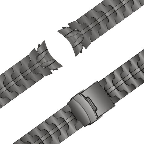 Bandz Bandz Samsung Galaxy Watch 5 44mm stalen band 'Iron' (grafiet)