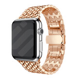 Strap-it® Apple Watch stalen draak band (rosé goud)