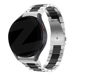 Bandz Bandz Samsung Galaxy Watch 4 40mm stalen band 'Classic' (zilver/zwart) Bandz Bandz Samsung Galaxy Watch 4 40mm stalen band 'Classic' (zilver/zwart)