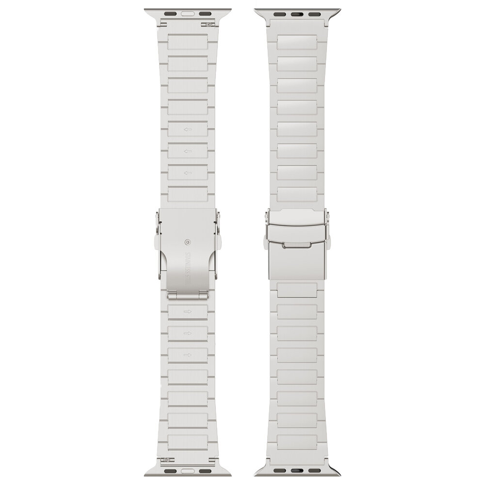 Strap-it® Strap-it Apple Watch H-Type titanium band (zilver)