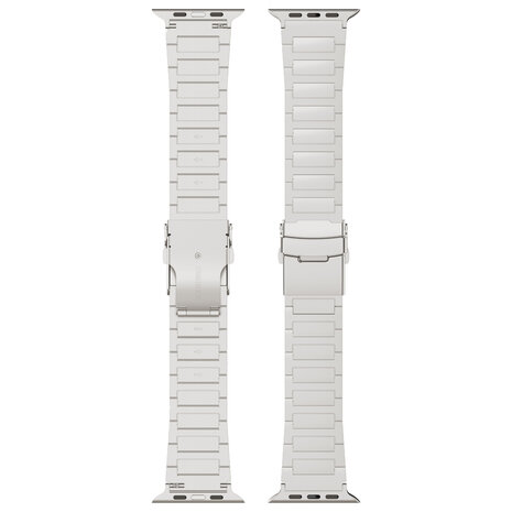 Strap-it® Strap-it Apple Watch H-Type titanium band (zilver)