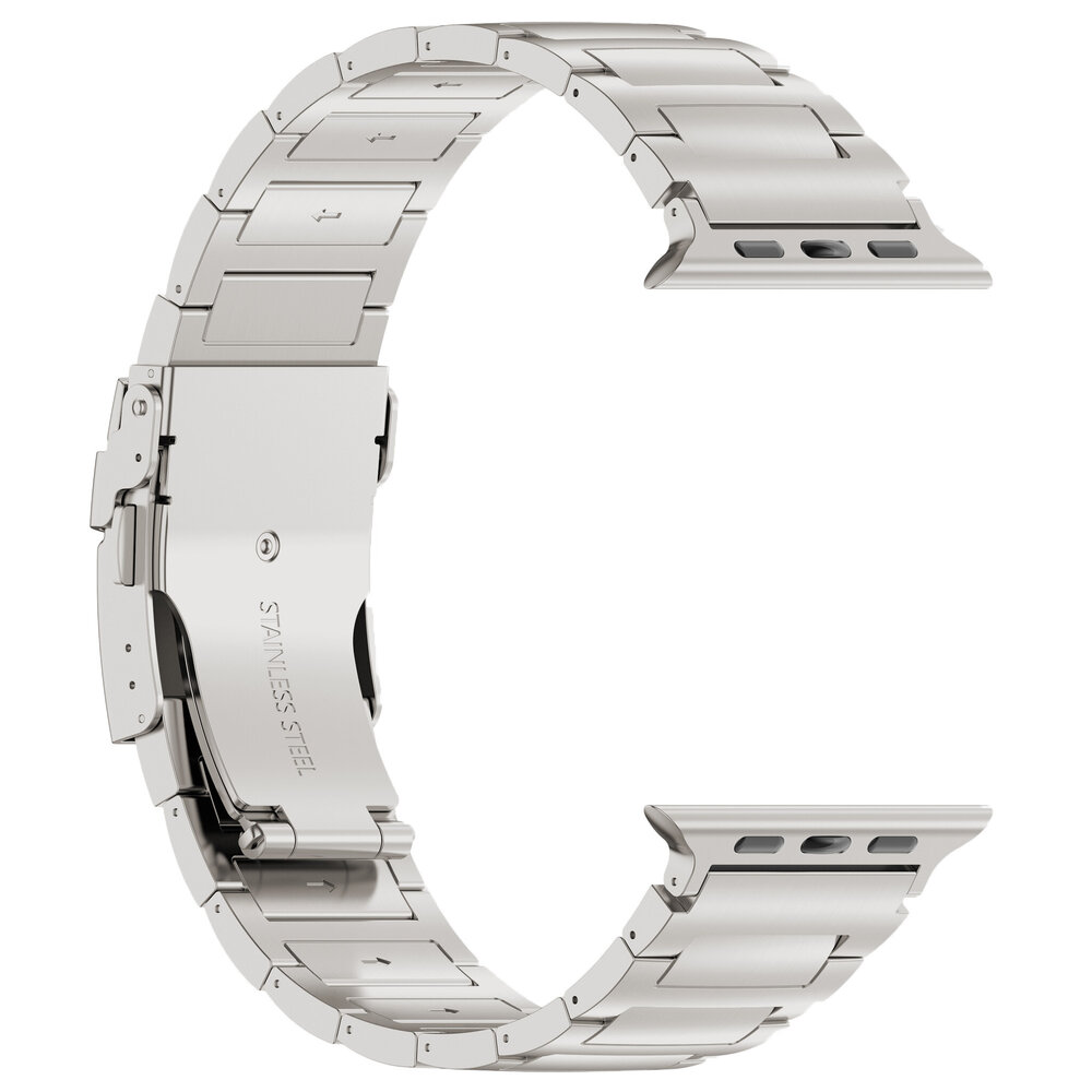 Strap-it® Strap-it Apple Watch H-Type titanium band (zilver)