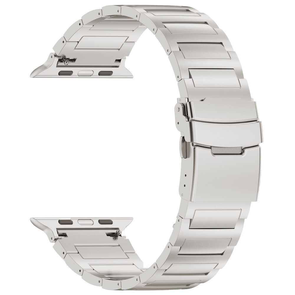 Strap-it® Strap-it Apple Watch H-Type titanium band (zilver)