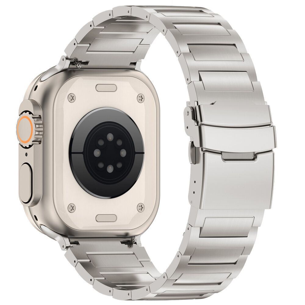 Strap-it® Strap-it Apple Watch H-Type titanium band (zilver)