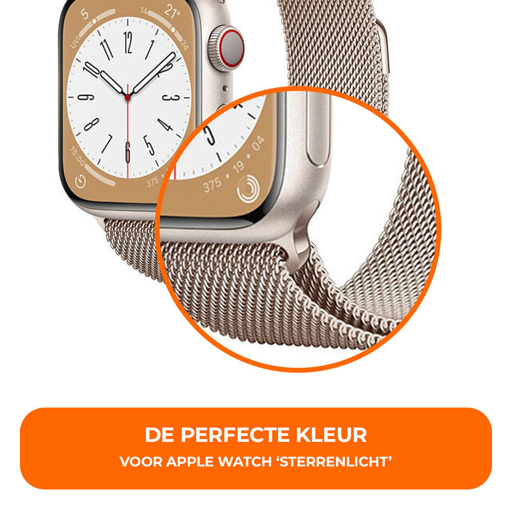 Strap-it® Strap-it Apple Watch Milanese band (sterrenlicht)