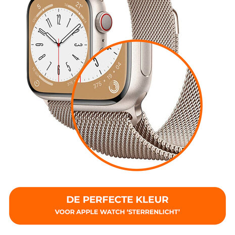 Strap-it® Strap-it Apple Watch Milanese band (sterrenlicht)