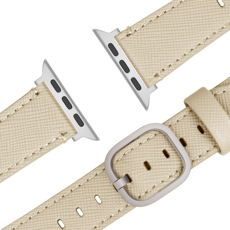 Bandz Bandz Apple Watch lederen band 'Deluxe' (kaki)