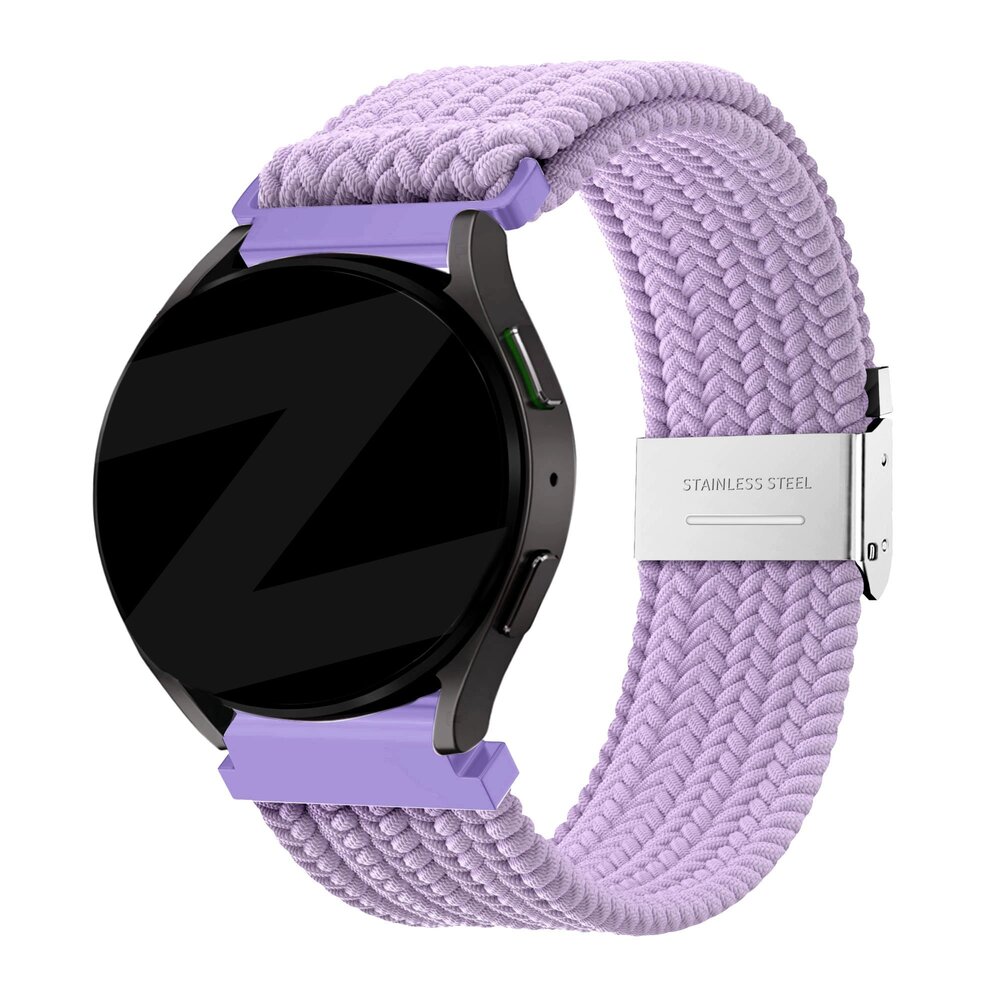 Bandz Bandz Samsung Galaxy Watch 6 Classic 47mm gevlochten nylon band (lichtpaars)