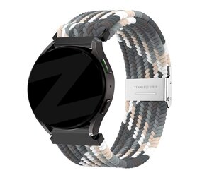 Bandz Bandz Samsung Galaxy Watch 3 41mm gevlochten nylon band (zwart mix)