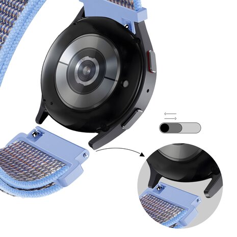 Bandz Bandz Amazfit Bip U (Pro) nylon loop band (azure blauw)