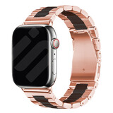 Strap-it® Apple Watch stalen band (rosé goud/zwart)