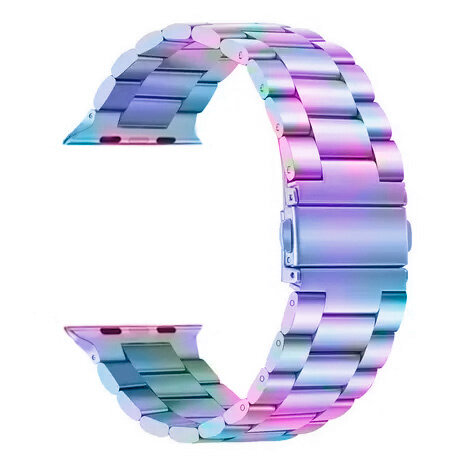 Strap-it® Strap-it Apple Watch stalen band (regenboog)
