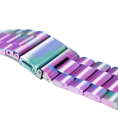 Strap-it® Strap-it Apple Watch stalen band (regenboog)