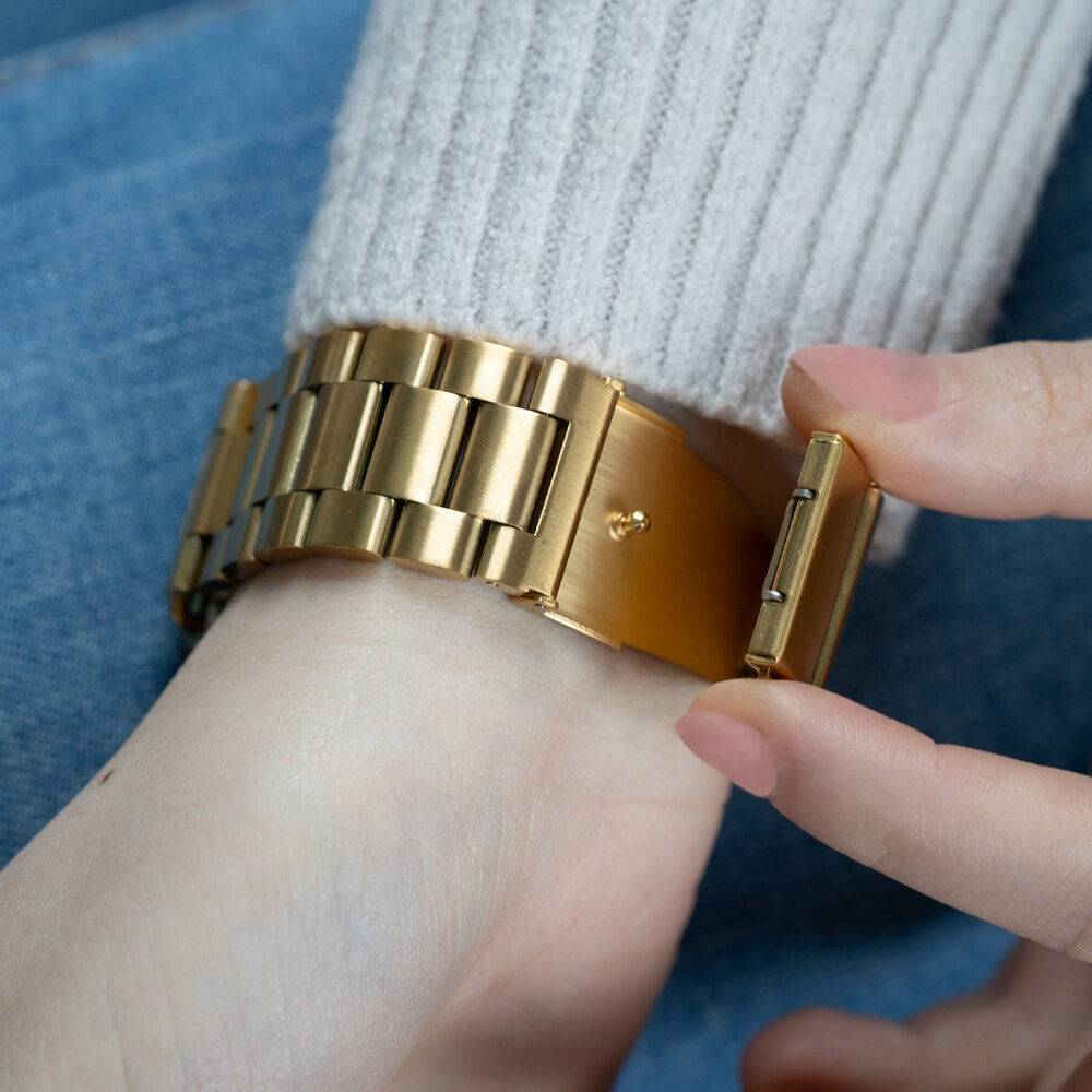 Strap-it® Strap-it Apple Watch stalen band (goud)