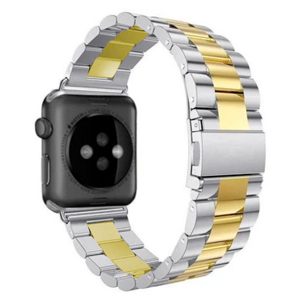 Strap-it® Strap-it Apple Watch stalen band (zilver/goud)