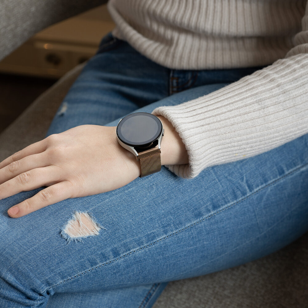 Strap-it® Strap-it Samsung Galaxy Watch 6 Classic 47mm Milanese band (rosé goud)