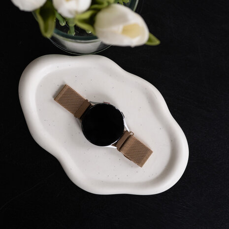 Strap-it® Strap-it Samsung Galaxy Watch 6 Classic 47mm Milanese band (rosé goud)