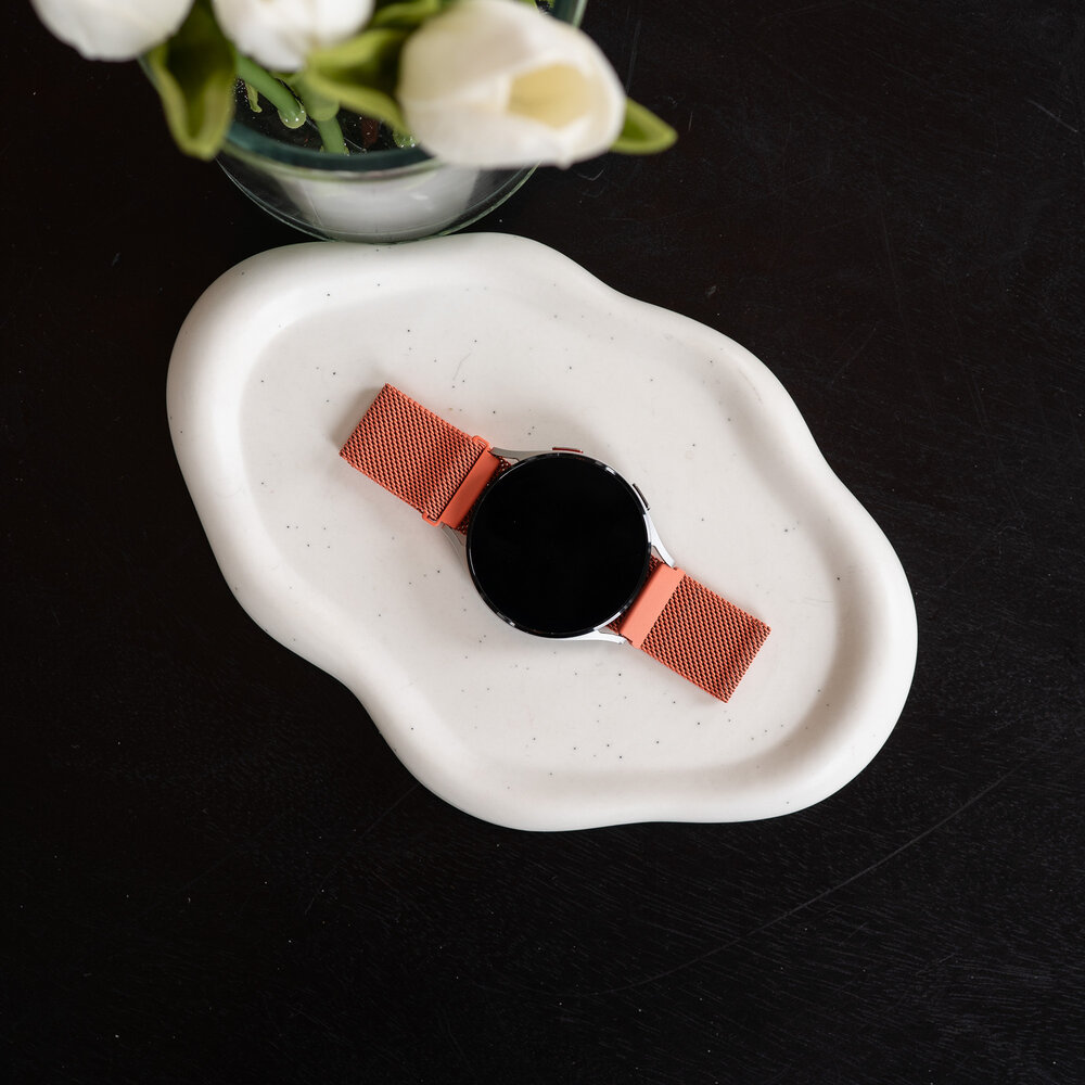 Strap-it® Strap-it Samsung Galaxy Watch 6 Classic 47mm Milanese band (oranje)