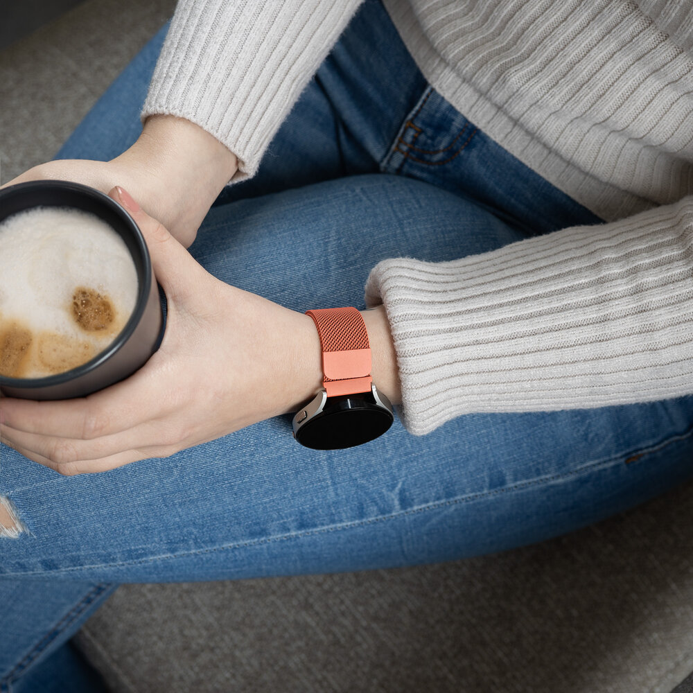 Strap-it® Strap-it Samsung Galaxy Watch 6 Classic 47mm Milanese band (oranje)