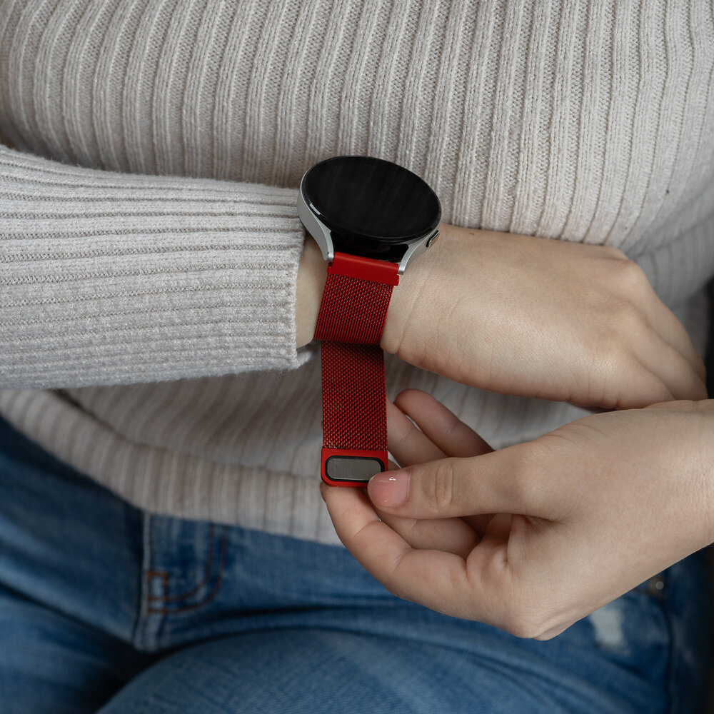 Strap-it® Strap-it Samsung Galaxy Watch 6 Classic 47mm Milanese band (rood)