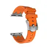 Strap-it® Strap-it Apple Watch luxe liquid silicone band (oranje met zilver) Strap-it® Strap-it Apple Watch luxe liquid silicone band (oranje met zilver)