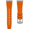 Strap-it® Strap-it Apple Watch luxe liquid silicone band (oranje met zilver) Strap-it® Strap-it Apple Watch luxe liquid silicone band (oranje met zilver)
