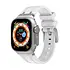 Apple Watch luxe liquid silicone band (wit met zilver)