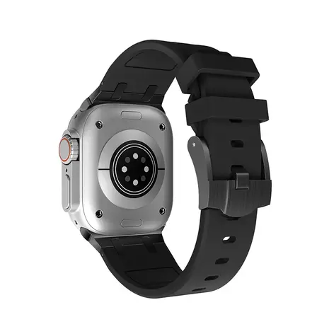 Strap-it® Strap-it Apple Watch luxe liquid silicone band (zwart)