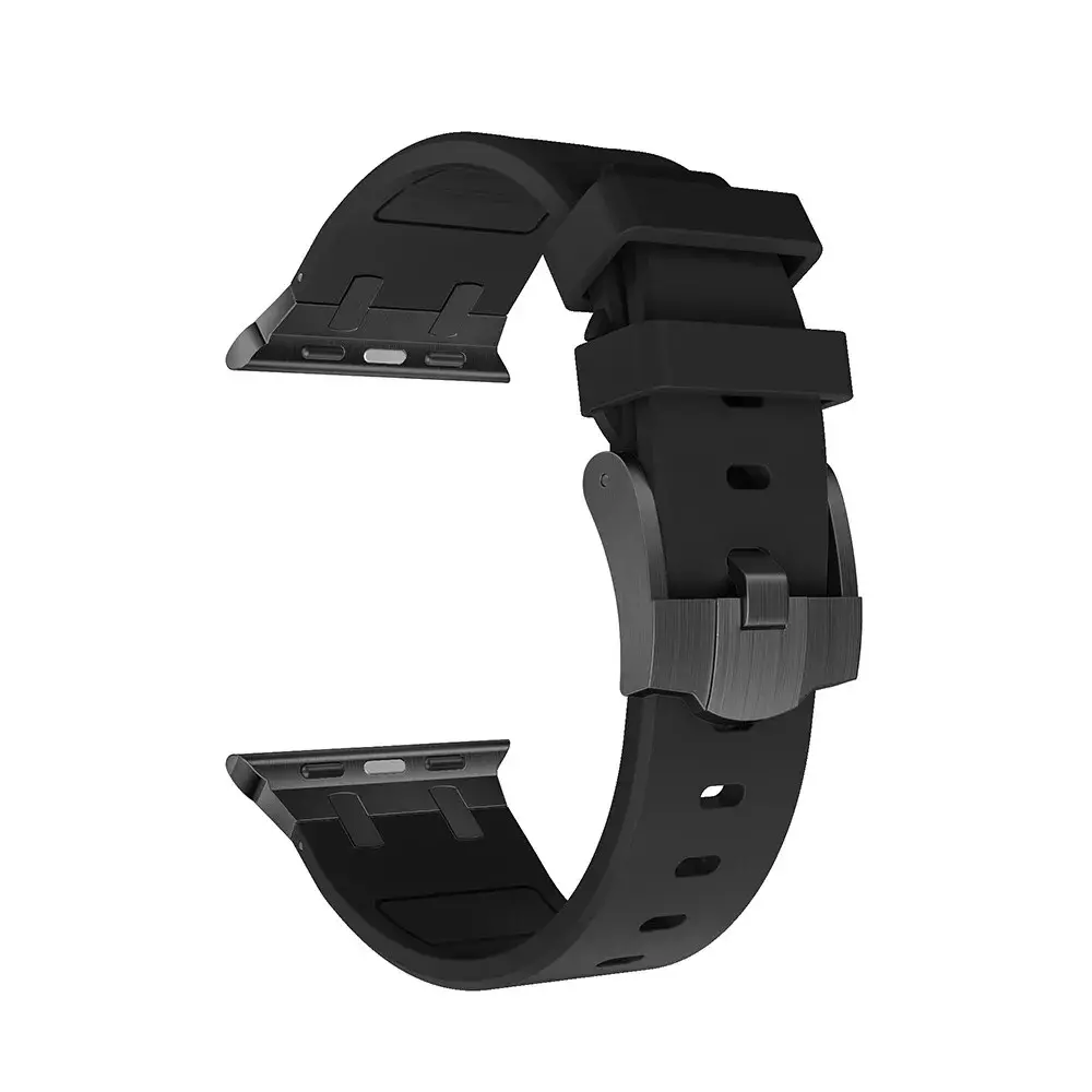 Strap-it® Strap-it Apple Watch luxe liquid silicone band (zwart)