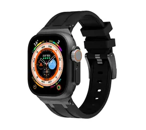 Strap-it® Apple Watch luxe liquid silicone band (zwart)