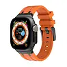Strap-it® Strap-it Apple Watch luxe liquid silicone band (oranje met zwart) Strap-it® Strap-it Apple Watch luxe liquid silicone band (oranje met zwart)