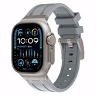 Strap-it® Strap-it Apple Watch luxe liquid silicone band (donkergrijs met titanium)