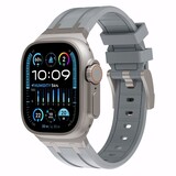 Strap-it® Apple Watch luxe liquid silicone band (donkergrijs met titanium)