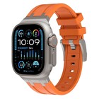 Strap-it® Strap-it Apple Watch luxe liquid silicone band (oranje met titanium)