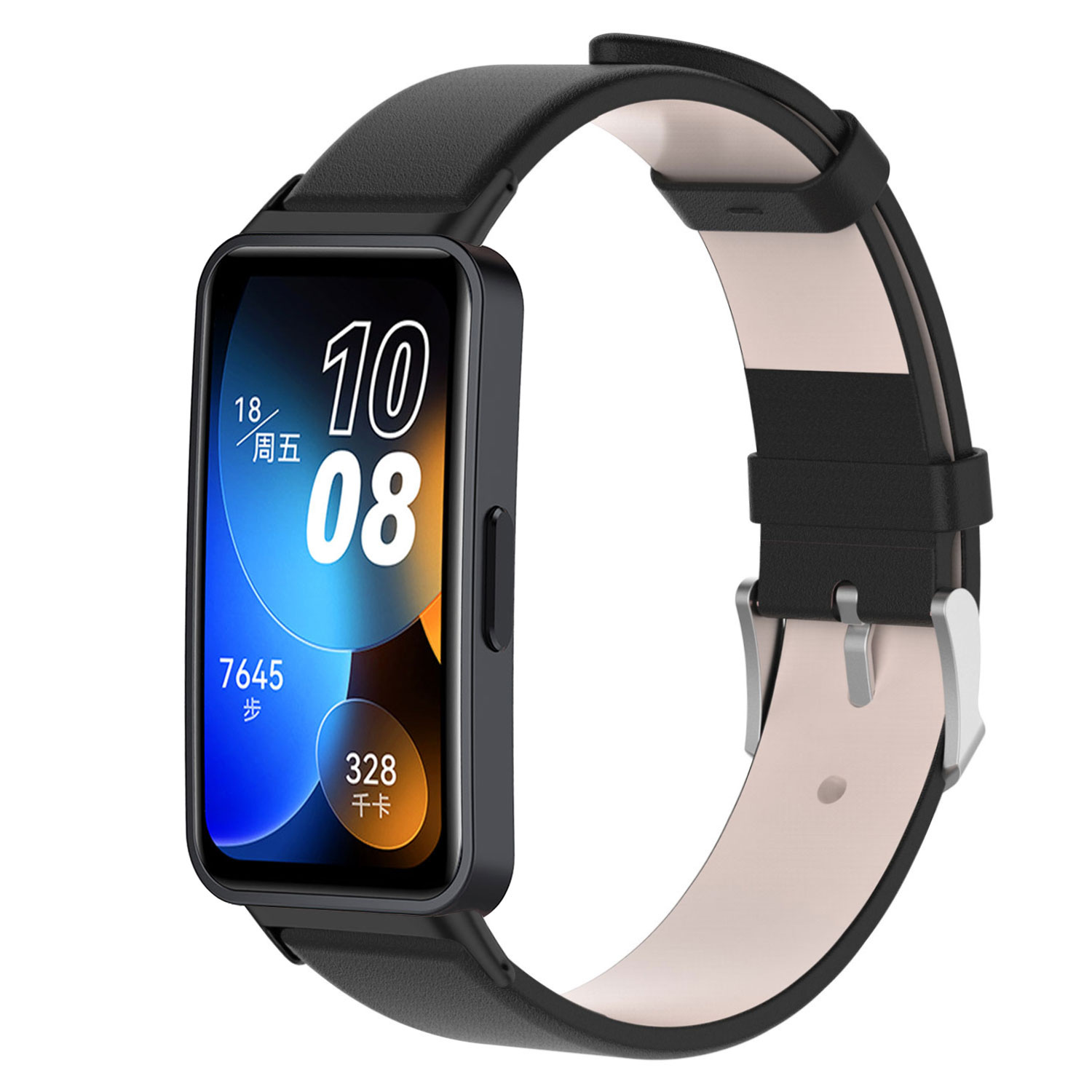 Strap-it Huawei Band 9 leren bandje (zwart)