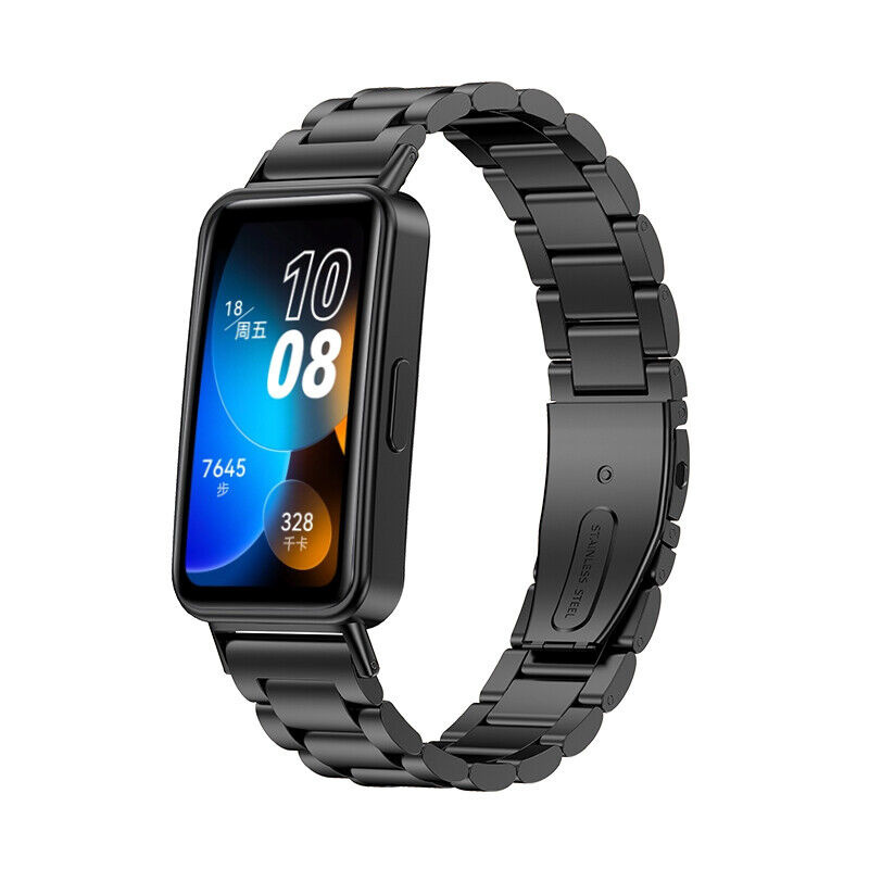 Strap-it Huawei Band 9 stalen band (zwart)