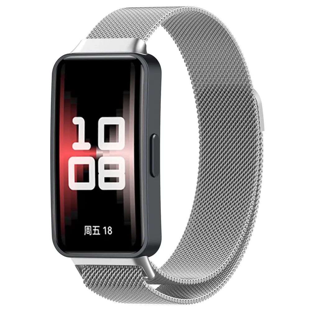 Strap-it® Strap-it Huawei Band 9 Milanese band (zilver) Strap-it® Strap-it Huawei Band 9 Milanese band (zilver)