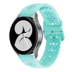 Strap-it® Strap-it Samsung Galaxy Watch 4 40mm siliconen bandje met patroon (aqua-blauw)