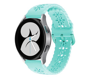 Strap-it® Samsung Galaxy Watch 4 44mm siliconen bandje met patroon (aqua-blauw)