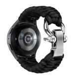 Strap-it® Nylon 'rope' horlogeband 22mm - universeel - zwart