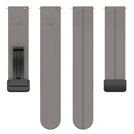 Strap-it® Strap-it Polar Pacer D-buckle siliconen bandje (donkergrijs)