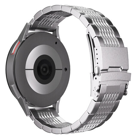 Strap-it® Strap-it Samsung Galaxy Watch 5 40mm luxe stalen schakel band (zilver)